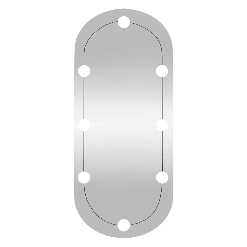 Zidno ogledalo s LED svjetlima 35x80 cm stakleno ovalno