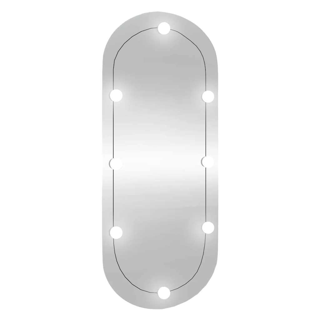 Zidno ogledalo s LED svjetlima 45 x 90 cm stakleno ovalno