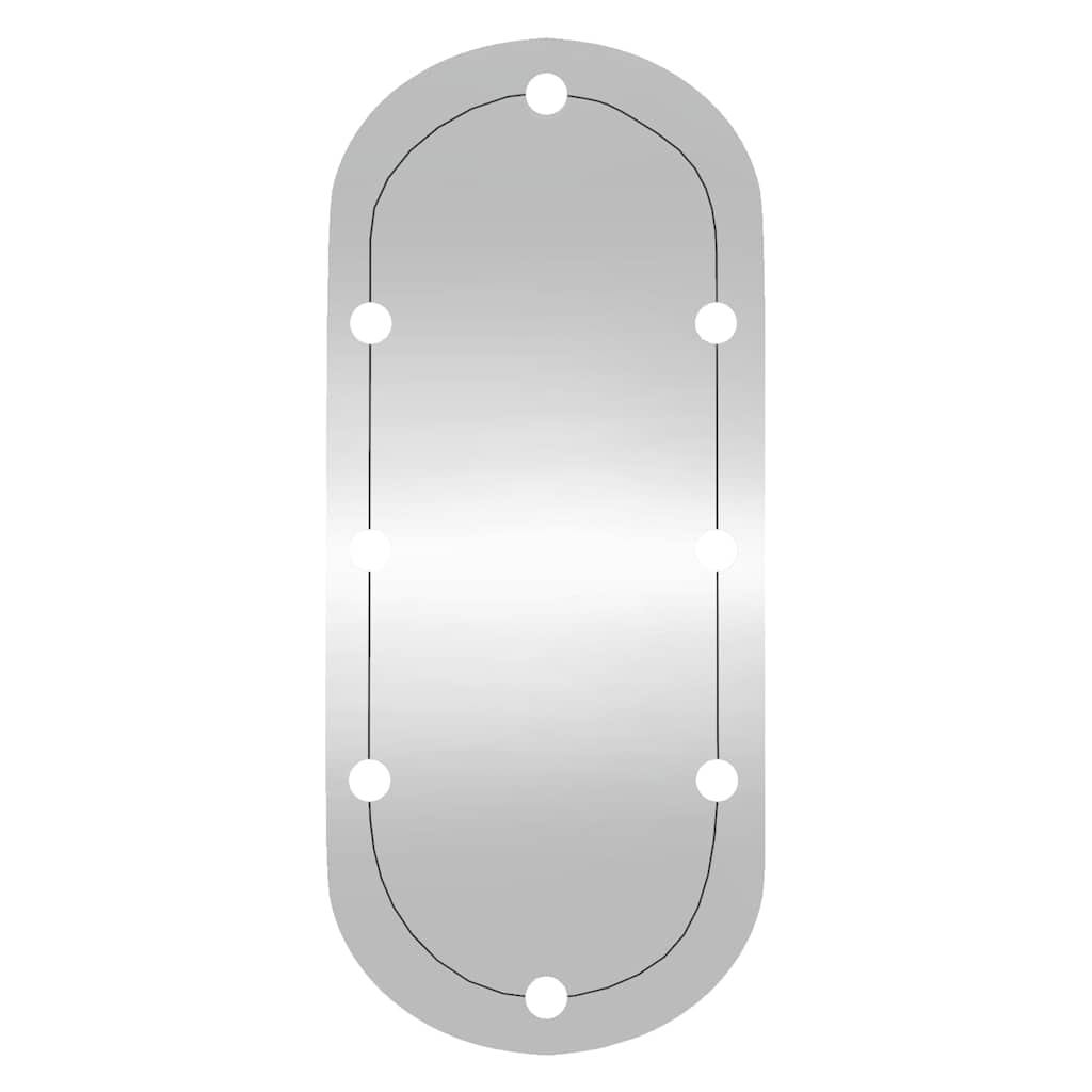 Zidno ogledalo s LED svjetlima 45 x 100 cm stakleno ovalno