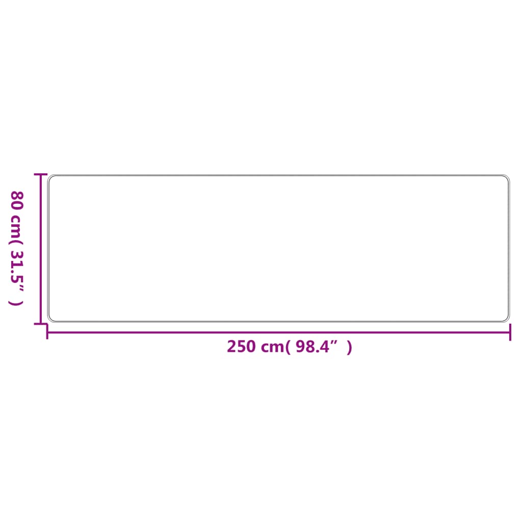 Tepih-staza s izgledom sisala antracit 80 x 250 cm