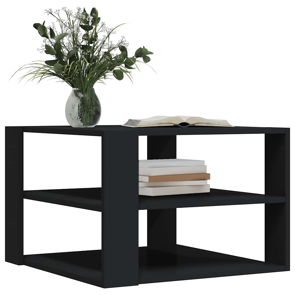 Stolić za kavu crni 58 x 58 x 40 cm od konstruiranog drva