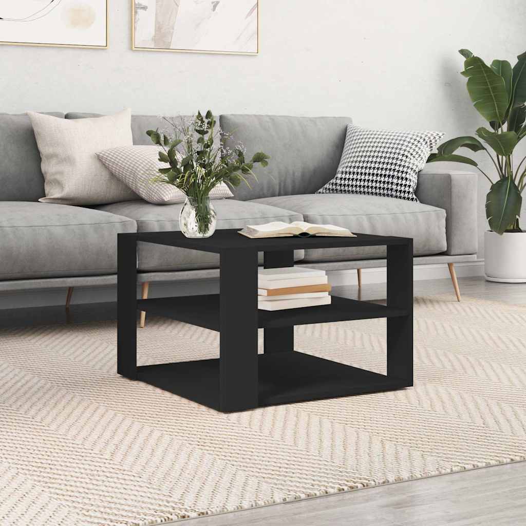 Stolić za kavu crni 58 x 58 x 40 cm od konstruiranog drva