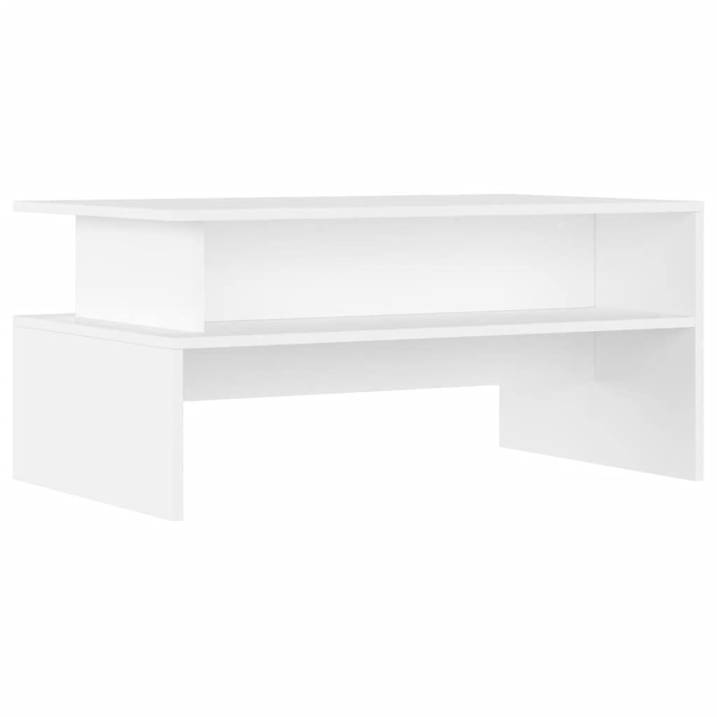 Stolić za kavu bijeli 90 x 55 x 42,5 cm od konstruiranog drva