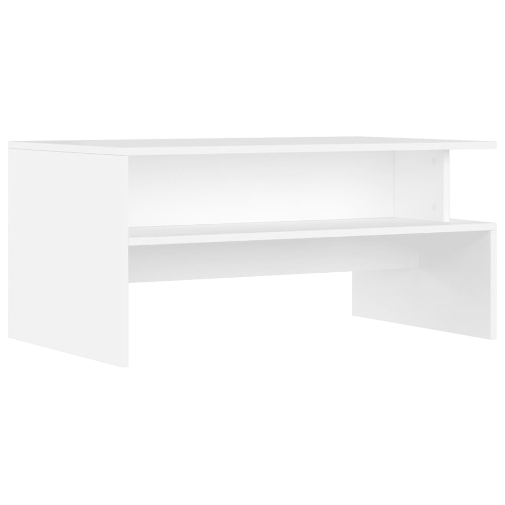 Stolić za kavu bijeli 90 x 55 x 42,5 cm od konstruiranog drva