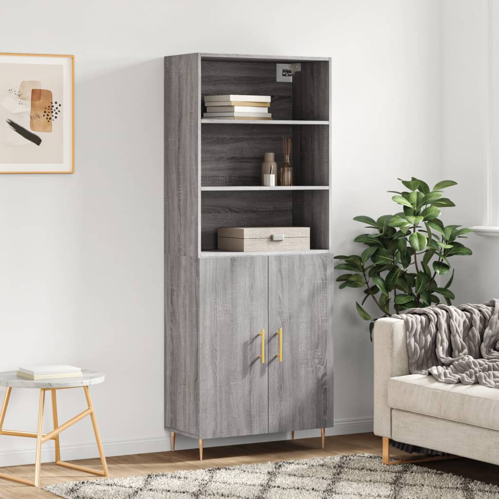 Visoka komoda siva sonome 69,5x34x180 cm od konstruiranog drva