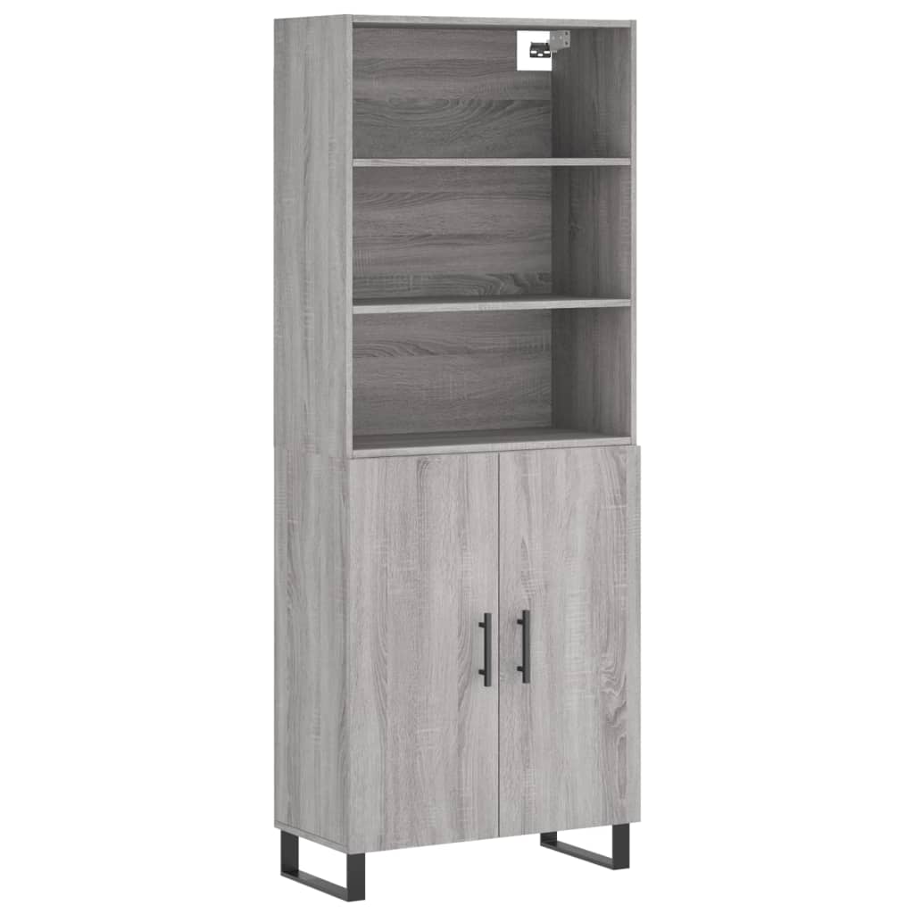 Visoka komoda siva sonome 69,5x34x180 cm od konstruiranog drva