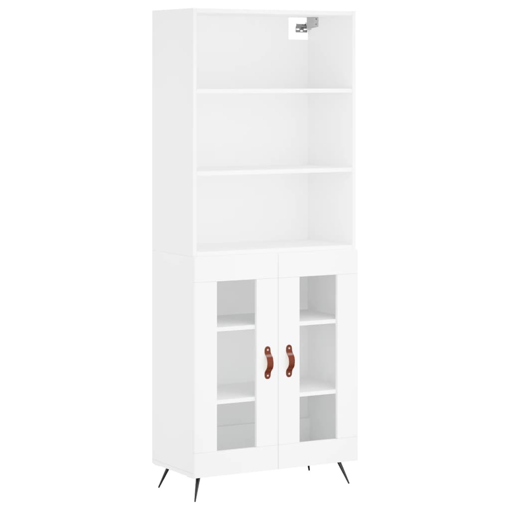 Visoka komoda bijela 69,5x34x180 cm konstruirano drvo