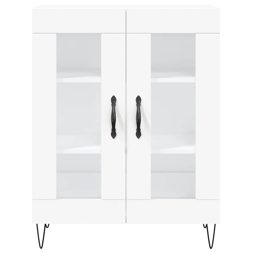 Visoka komoda bijela 69,5x34x180 cm konstruirano drvo