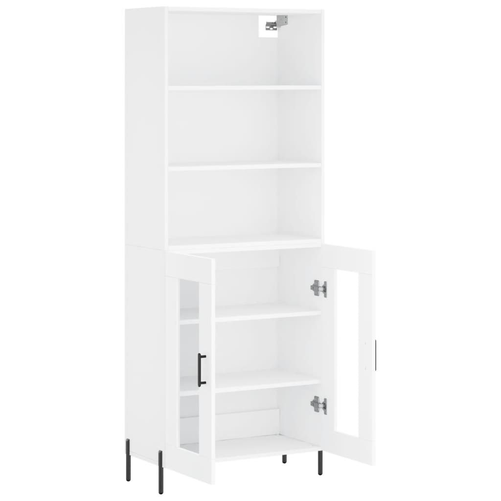 Visoka komoda bijela 69,5x34x180 cm konstruirano drvo