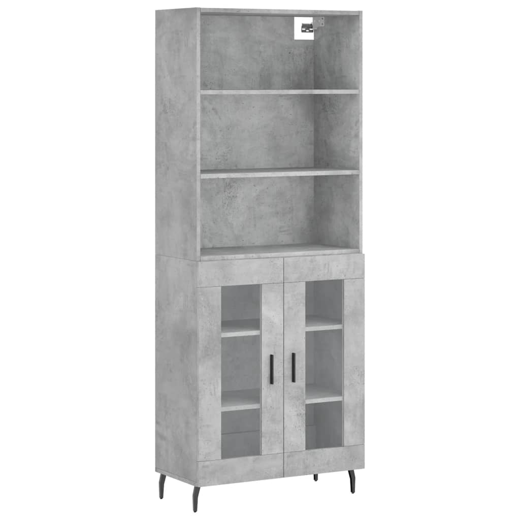 Visoka komoda siva betona 69,5x34x180 cm od konstruiranog drva