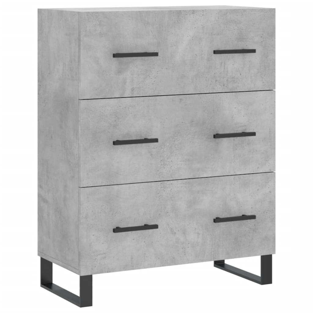 Visoka komoda siva betona 69,5x34x180 cm od konstruiranog drva