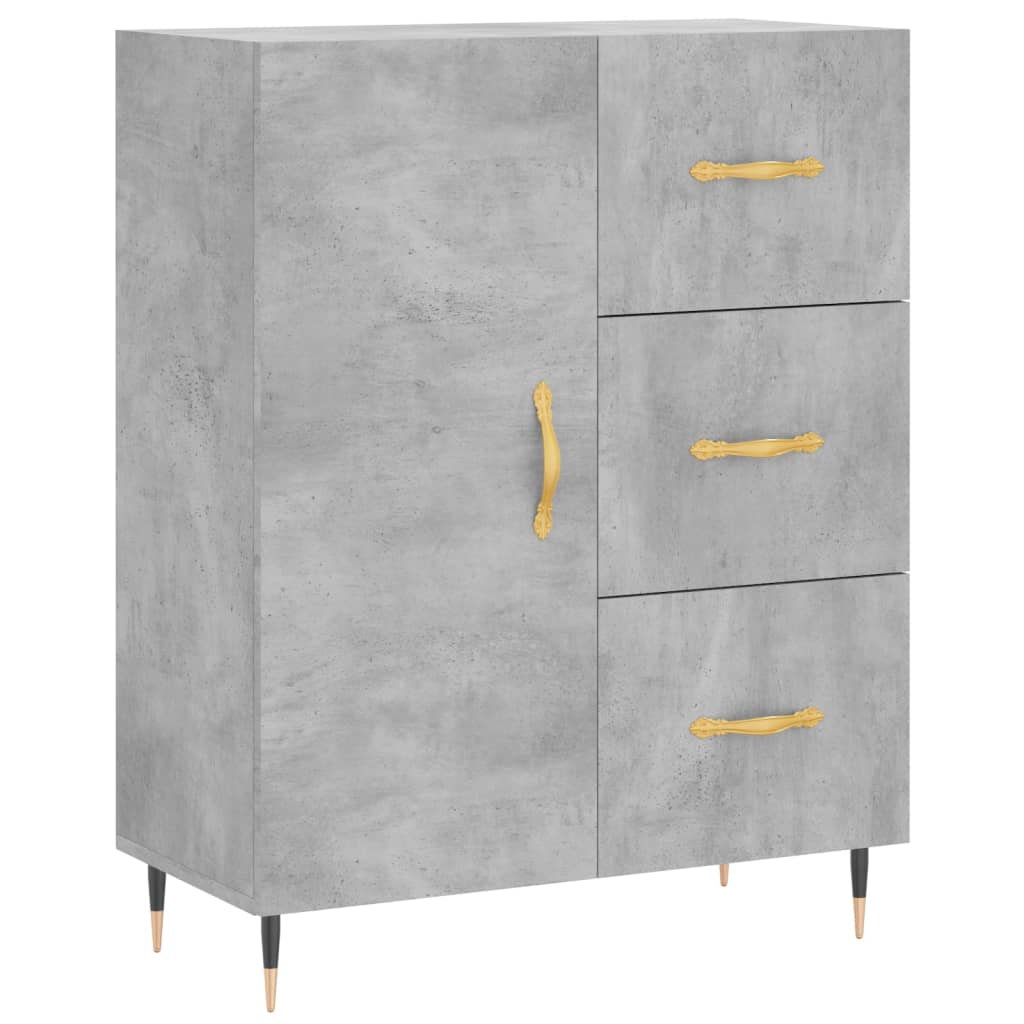 Visoka komoda siva betona 69,5x34x180 cm od konstruiranog drva