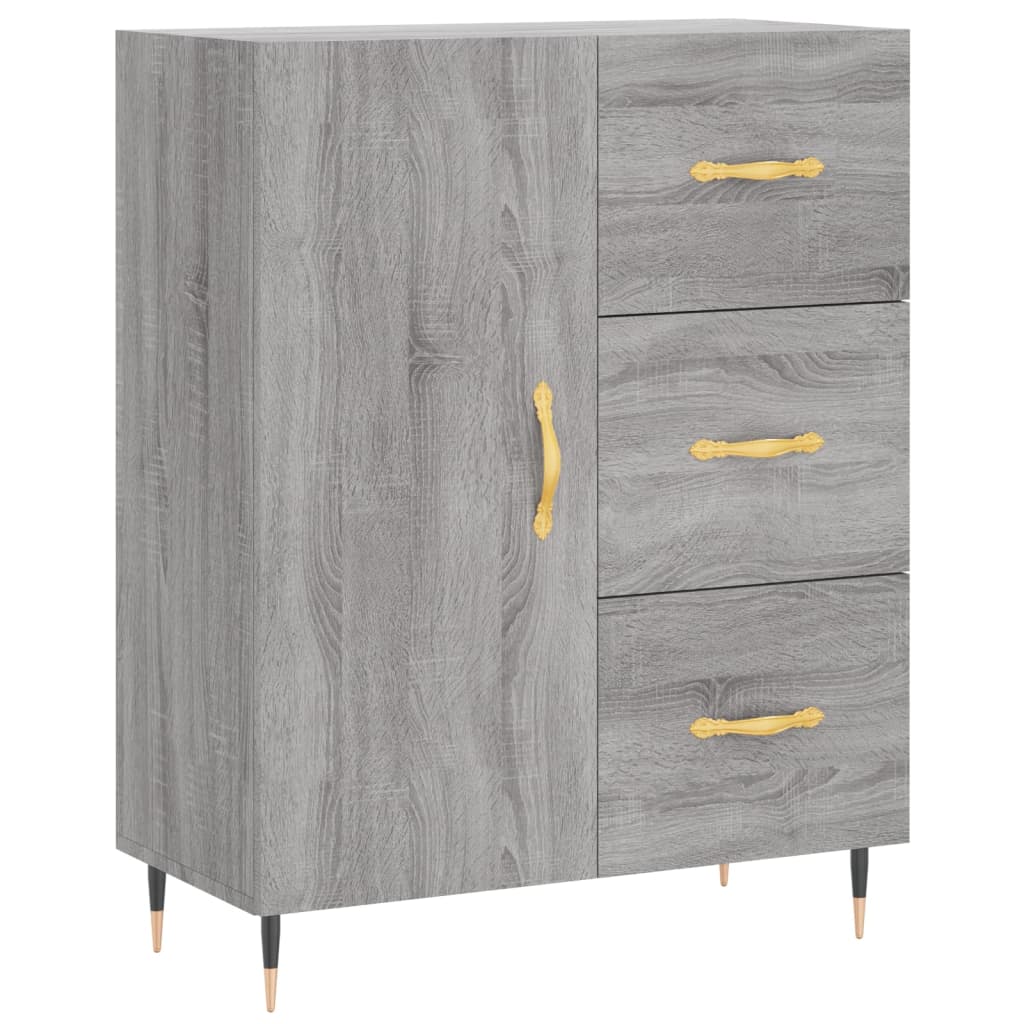 Visoka komoda siva sonome 69,5x34x180 cm od konstruiranog drva