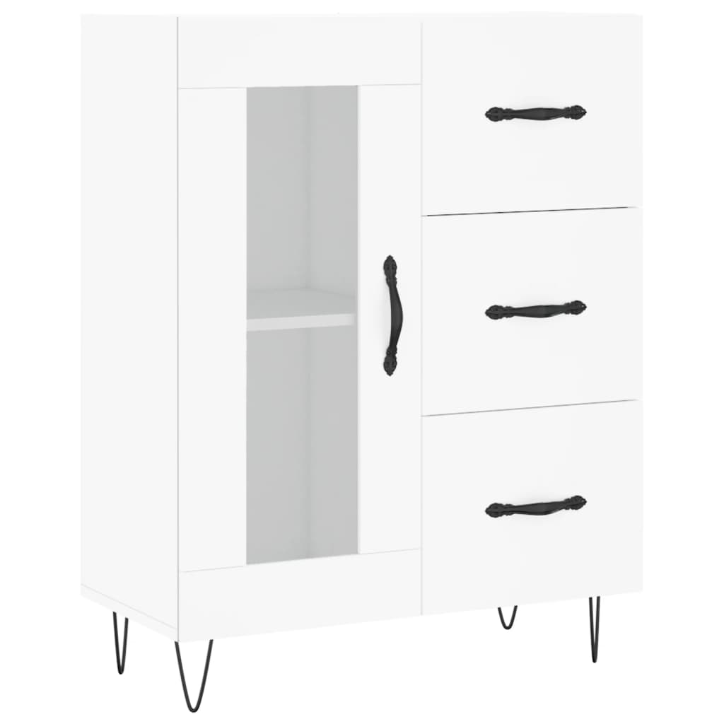 Visoka komoda bijela 69,5x34x180 cm konstruirano drvo