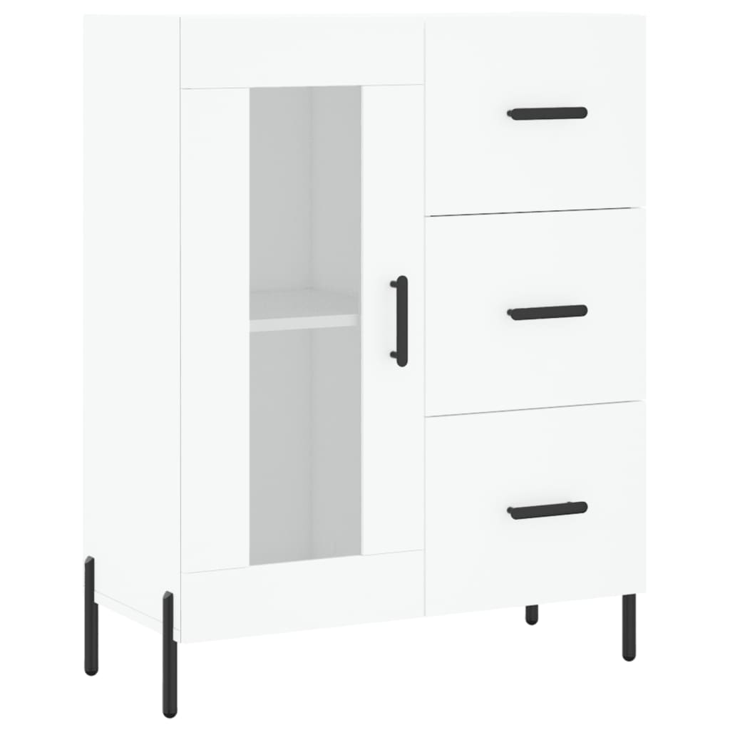 Visoka komoda bijela 69,5x34x180 cm konstruirano drvo