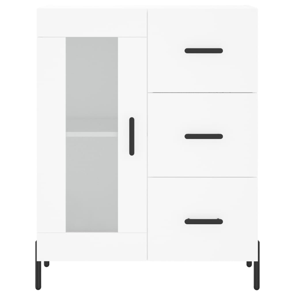 Visoka komoda bijela 69,5x34x180 cm konstruirano drvo