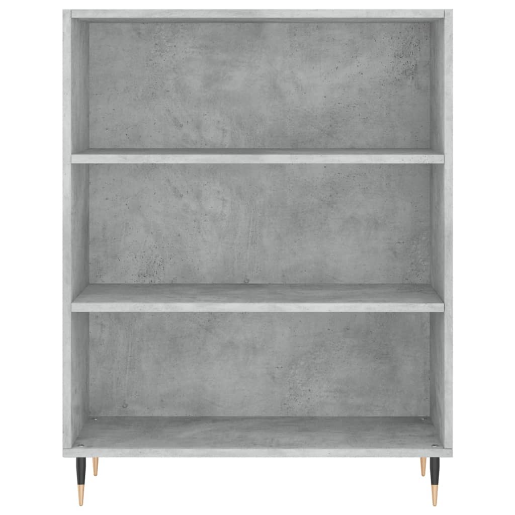 Visoka komoda siva betona 69,5x32,5x180 cm konstruirano drvo