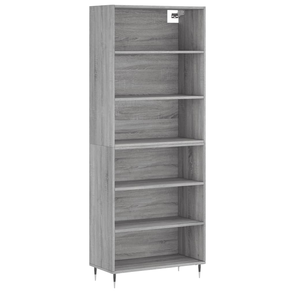 Visoka komoda siva sonome 69,5x32,5x180 cm konstruirano drvo