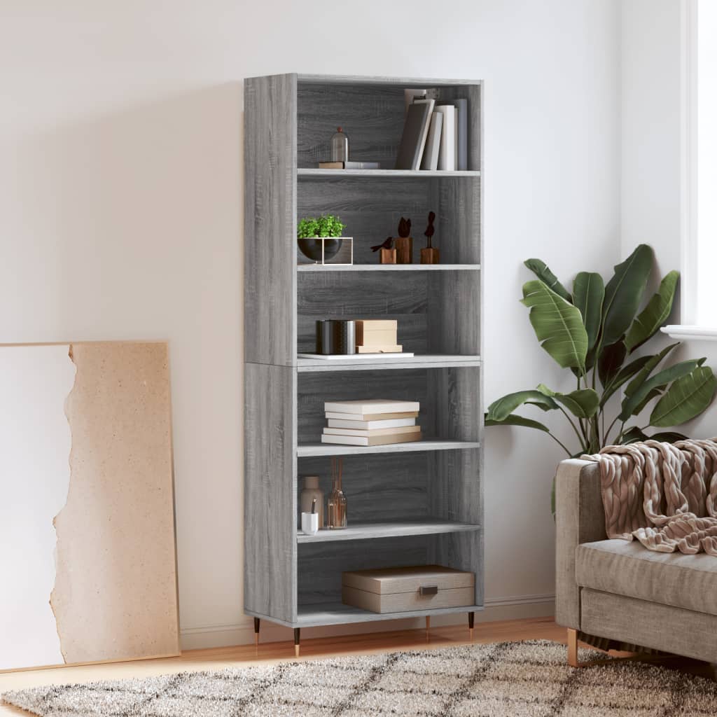 Visoka komoda siva sonome 69,5x32,5x180 cm konstruirano drvo