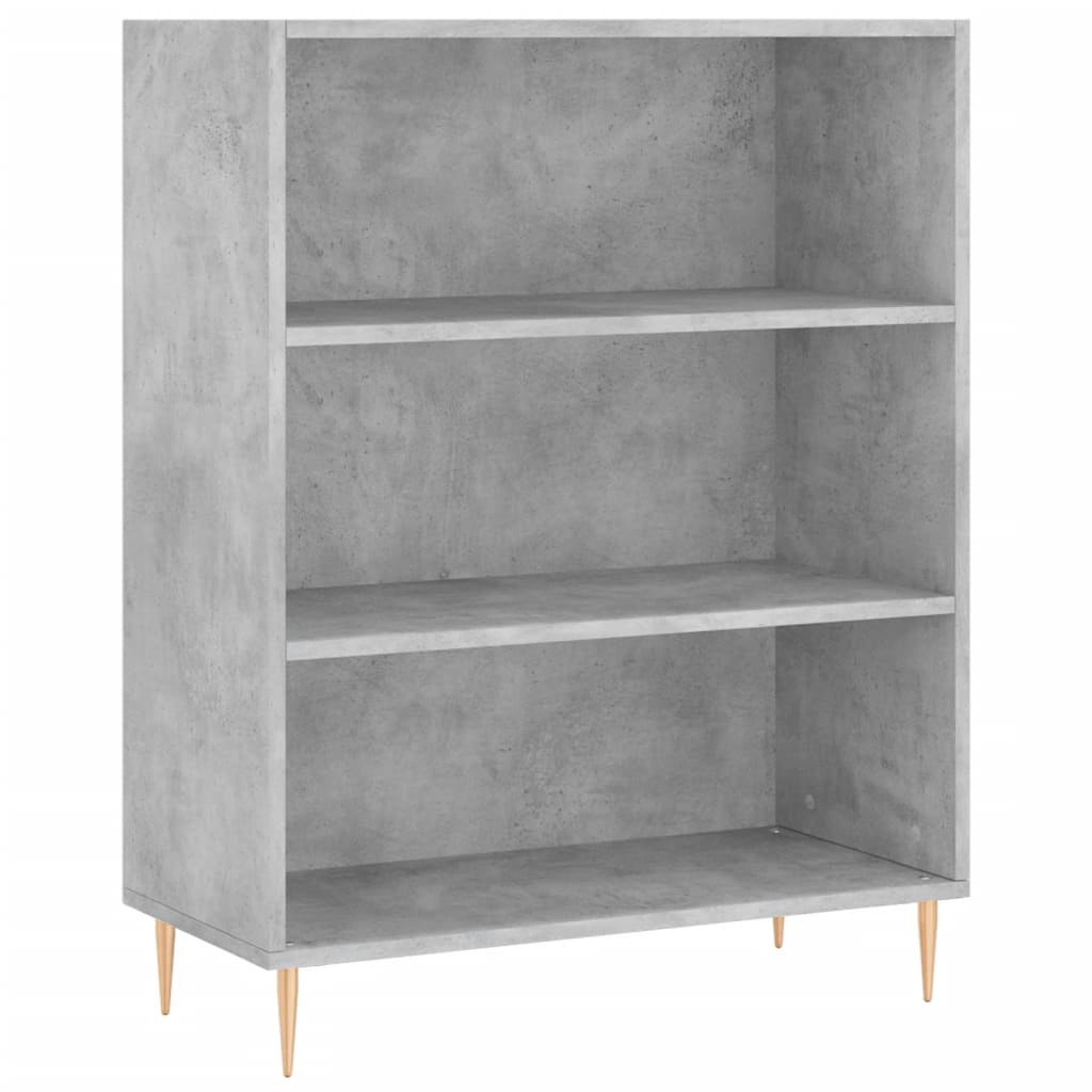 Visoka komoda siva betona 69,5x32,5x180 cm konstruirano drvo