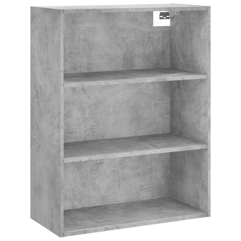 Visoka komoda siva betona 69,5x32,5x180 cm konstruirano drvo