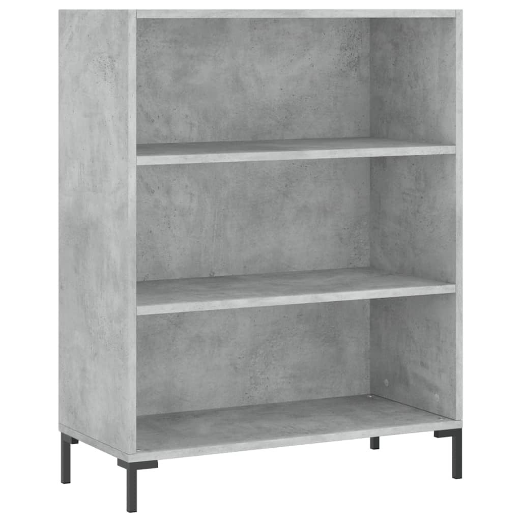 Visoka komoda siva betona 69,5x32,5x180 cm konstruirano drvo