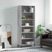 Visoka komoda siva sonome 69,5x32,5x180 cm konstruirano drvo