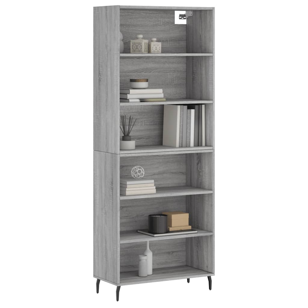 Visoka komoda siva sonome 69,5x32,5x180 cm konstruirano drvo