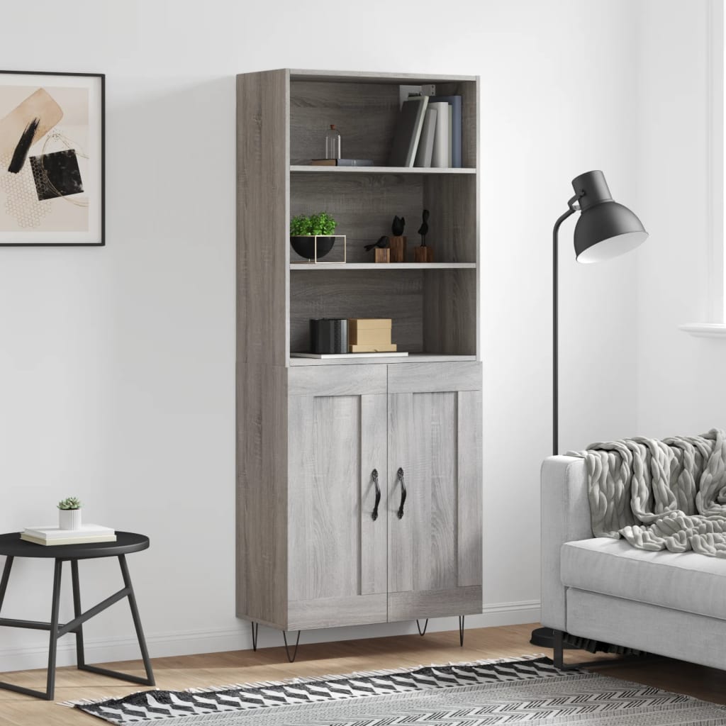 Visoka komoda siva sonome 69,5x34x180 cm od konstruiranog drva