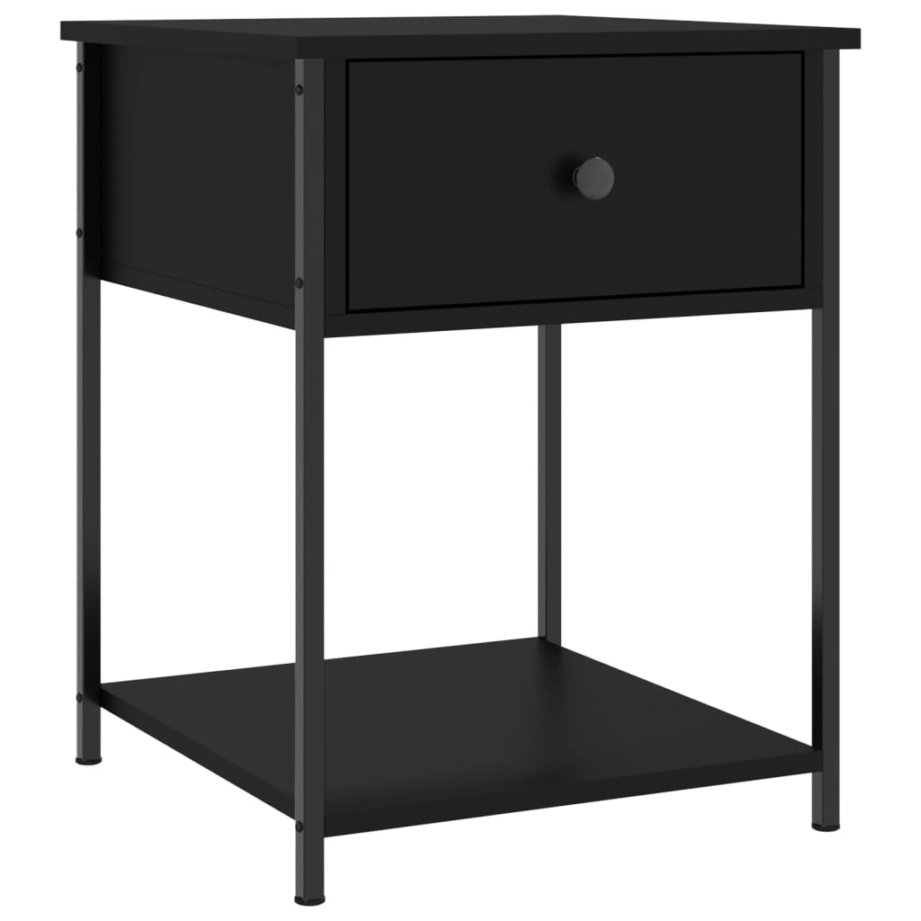 Noćni ormarići 2 kom crni 44 x 45 x 58 cm od konstruiranog drva