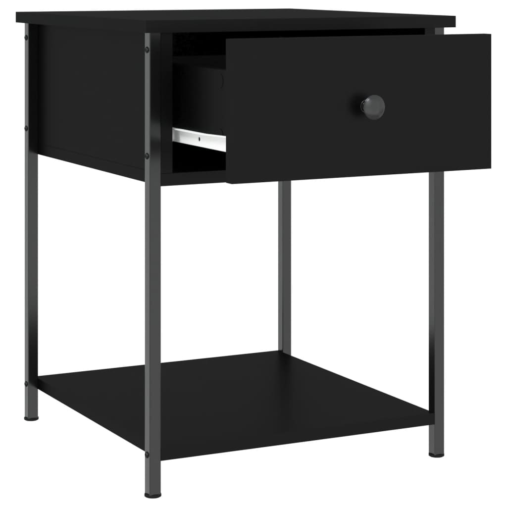 Noćni ormarići 2 kom crni 44 x 45 x 58 cm od konstruiranog drva
