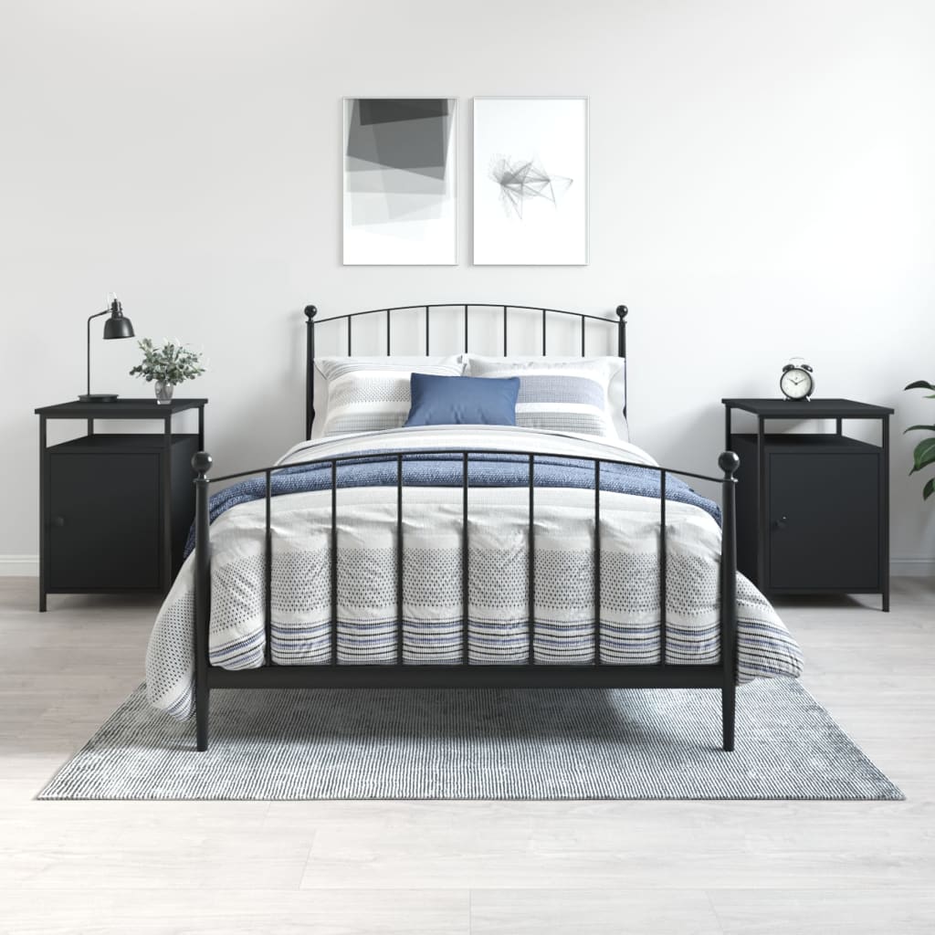 Noćni ormarići 2 kom crni 40x42x60 cm konstruirano drvo