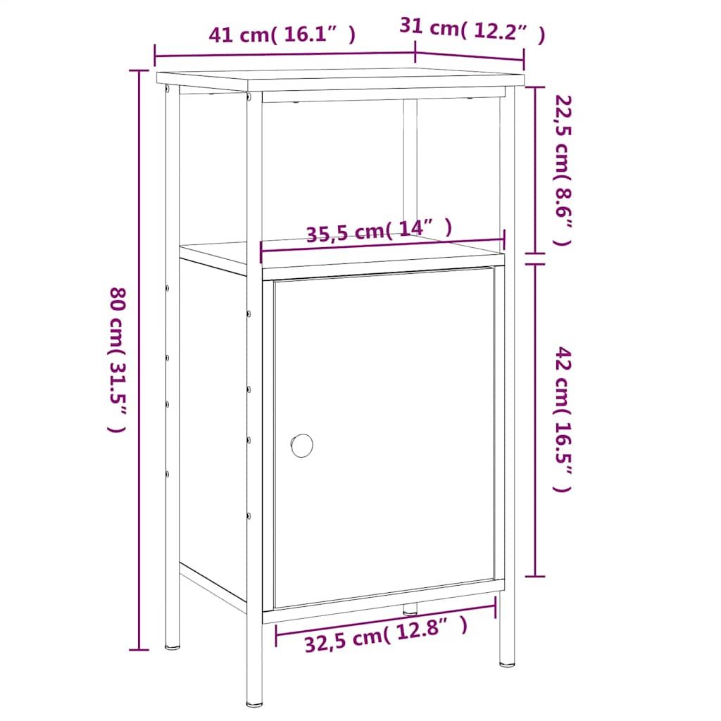 Noćni ormarići 2 kom crni 41 x 31 x 80 cm konstruirano drvo