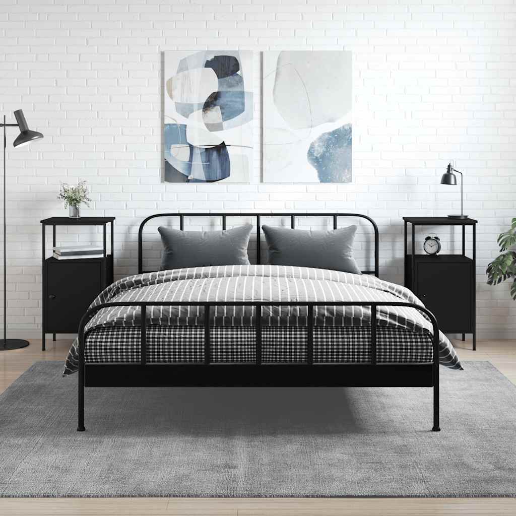 Noćni ormarići 2 kom crni 41 x 31 x 80 cm konstruirano drvo