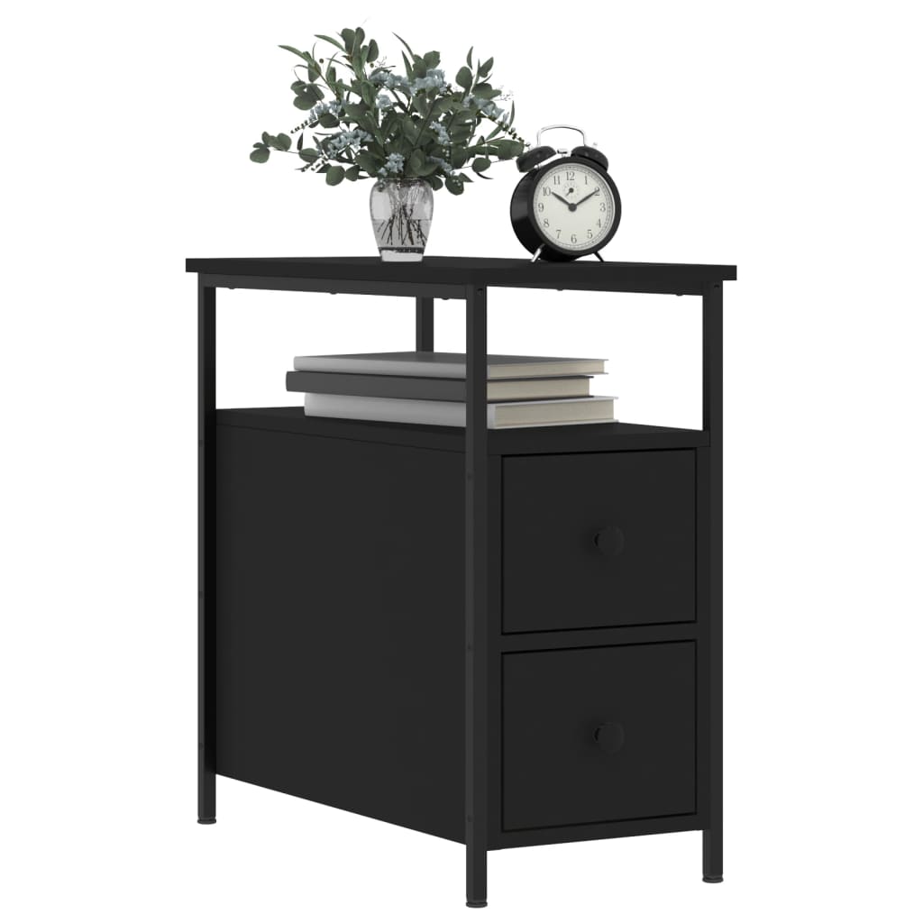 Noćni ormarići 2 kom crni 30 x 60 x 60 cm od konstruiranog drva