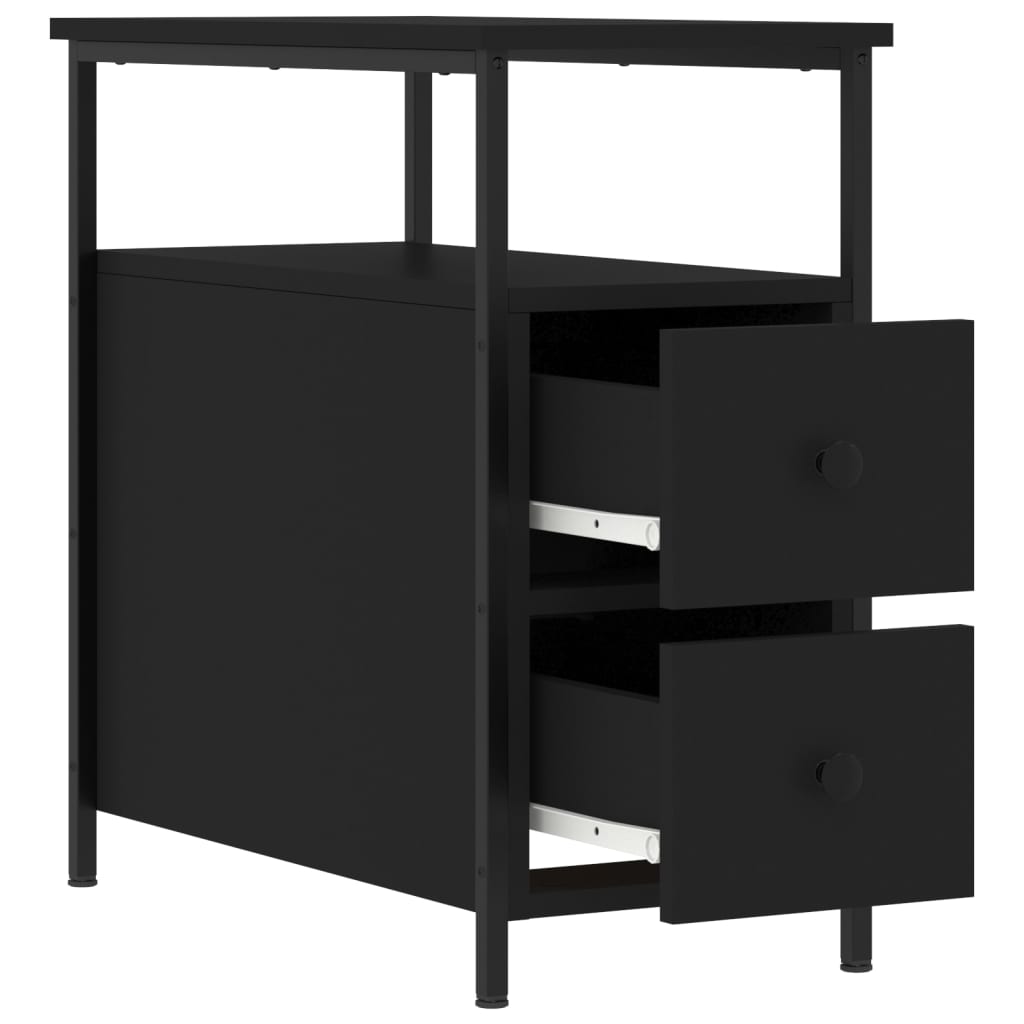 Noćni ormarići 2 kom crni 30 x 60 x 60 cm od konstruiranog drva