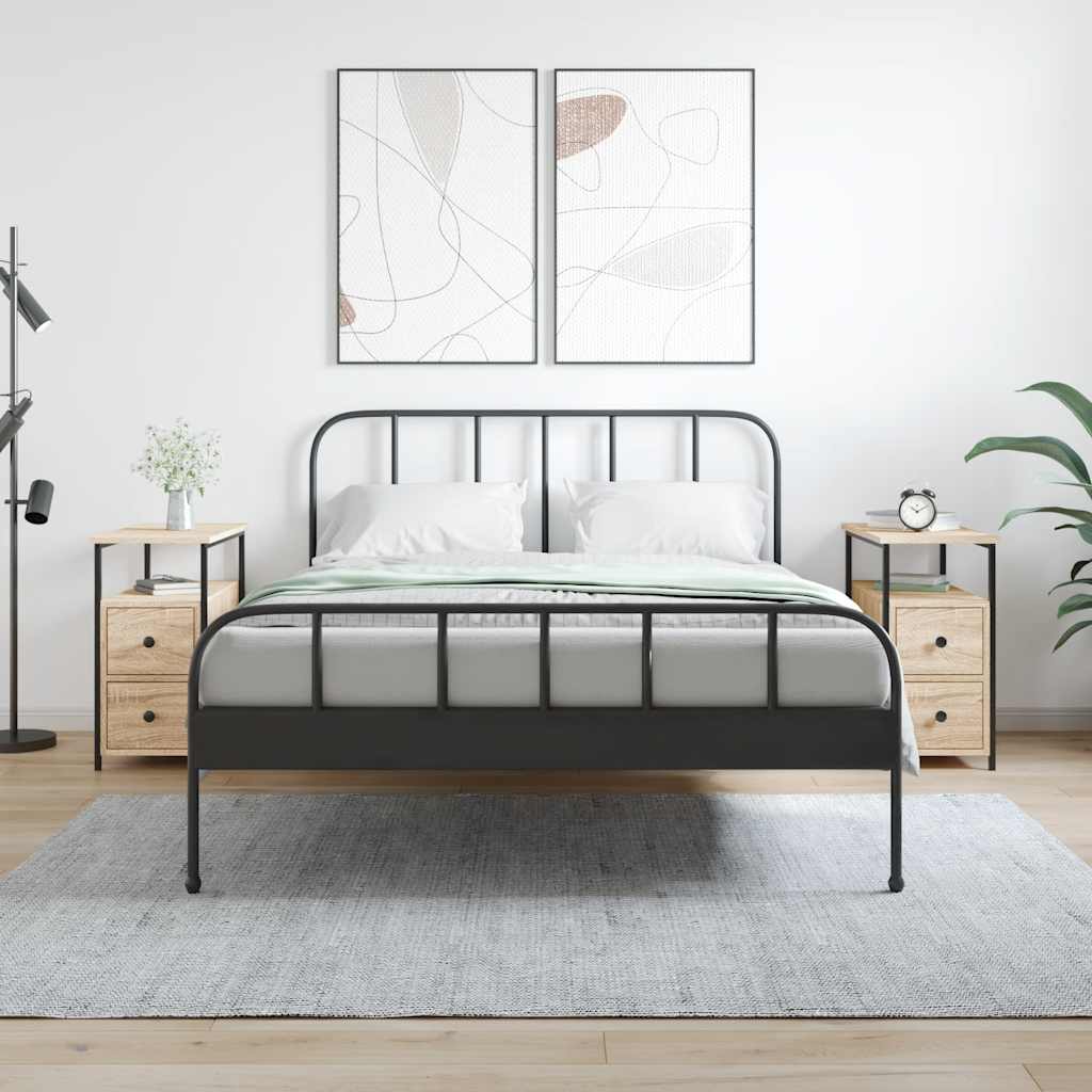 Noćni ormarići 2 kom boja hrasta 30x60x60 cm konstruirano drvo