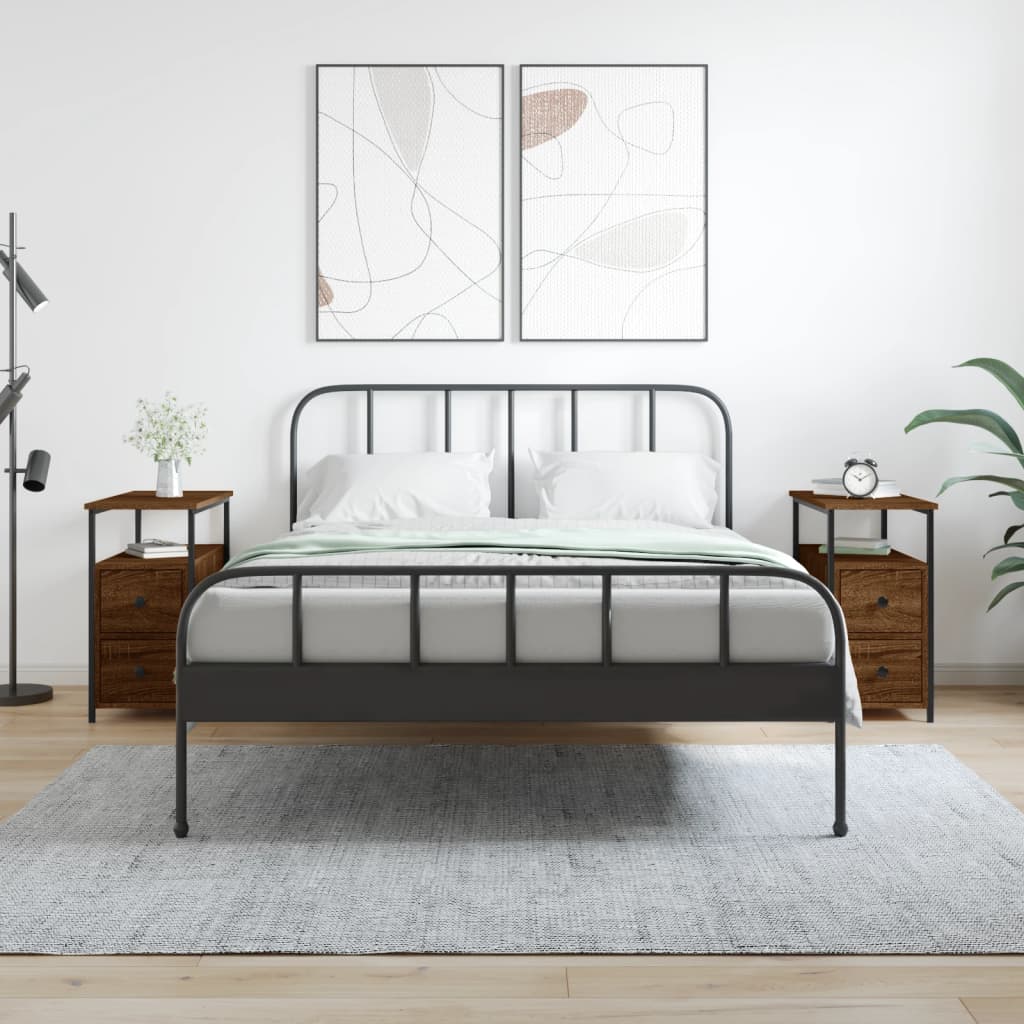 Noćni ormarići 2 kom boja hrasta 30x60x60 cm konstruirano drvo