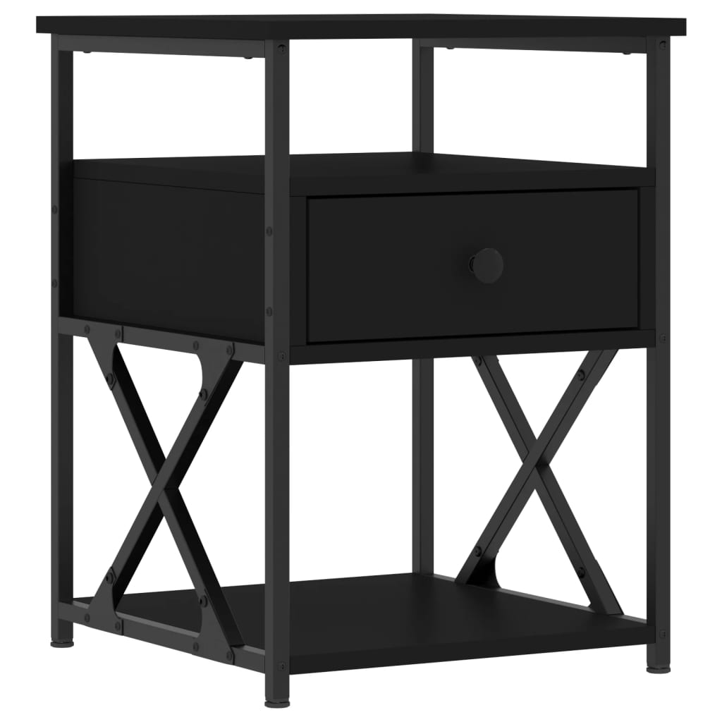 Noćni ormarići 2 kom crni 40 x 42 x 55 cm od konstruiranog drva