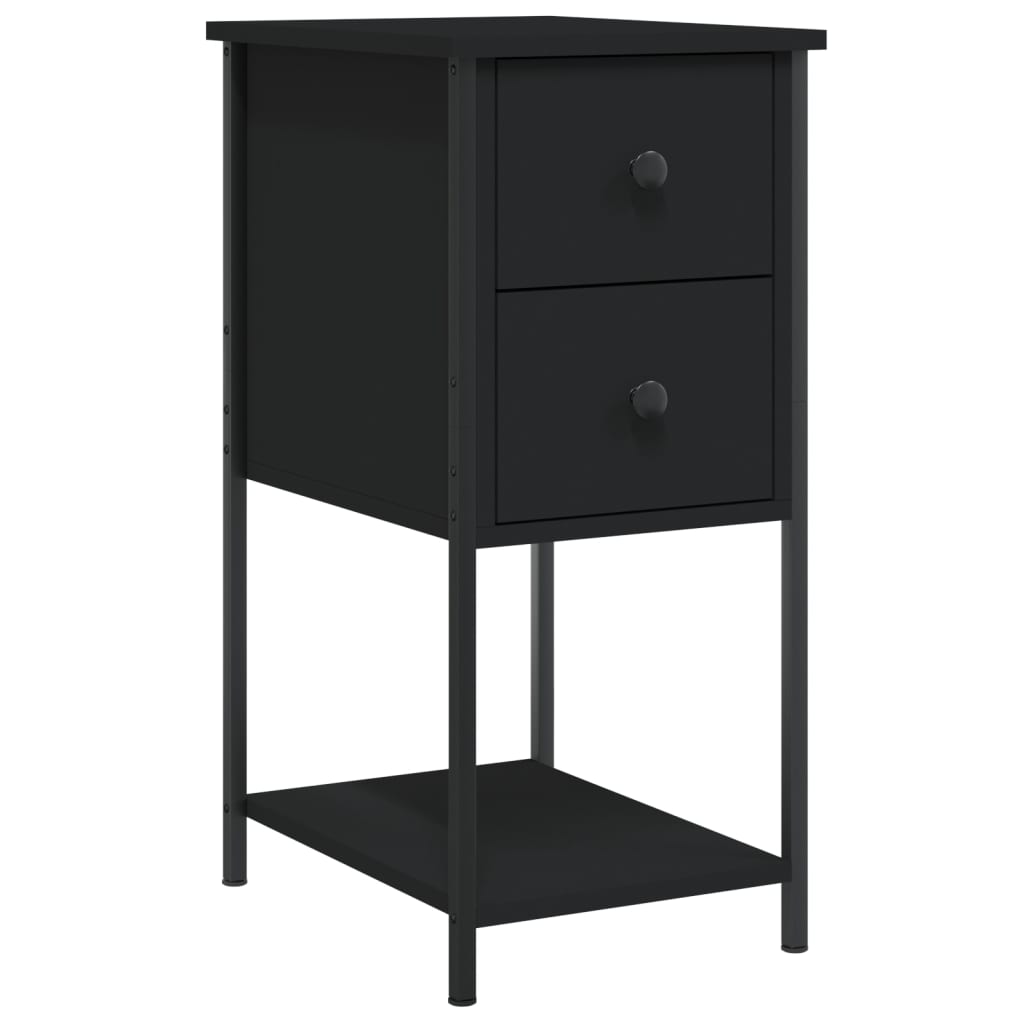 Noćni ormarići 2 kom crni 32 x 42 x 70 cm konstruirano drvo