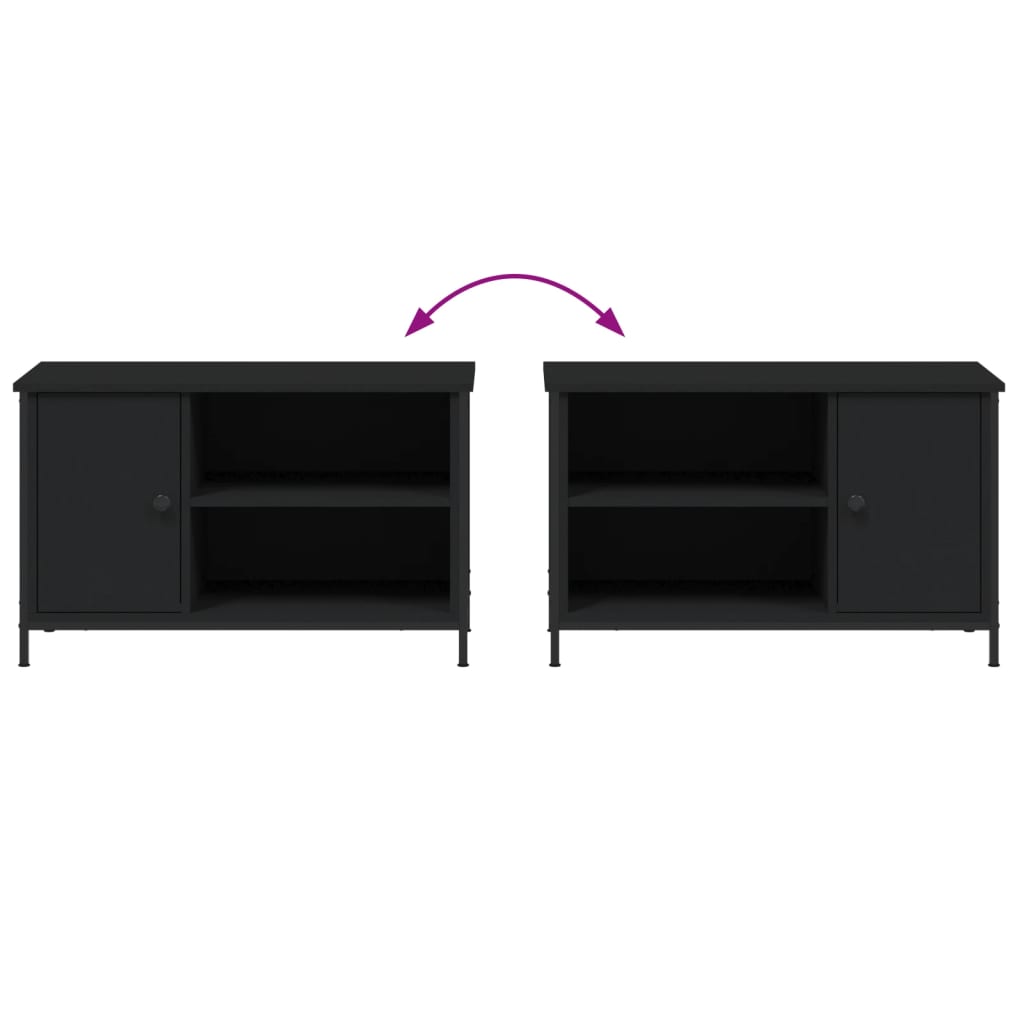 TV ormarić crni 80x40x50 cm od konstruiranog drva