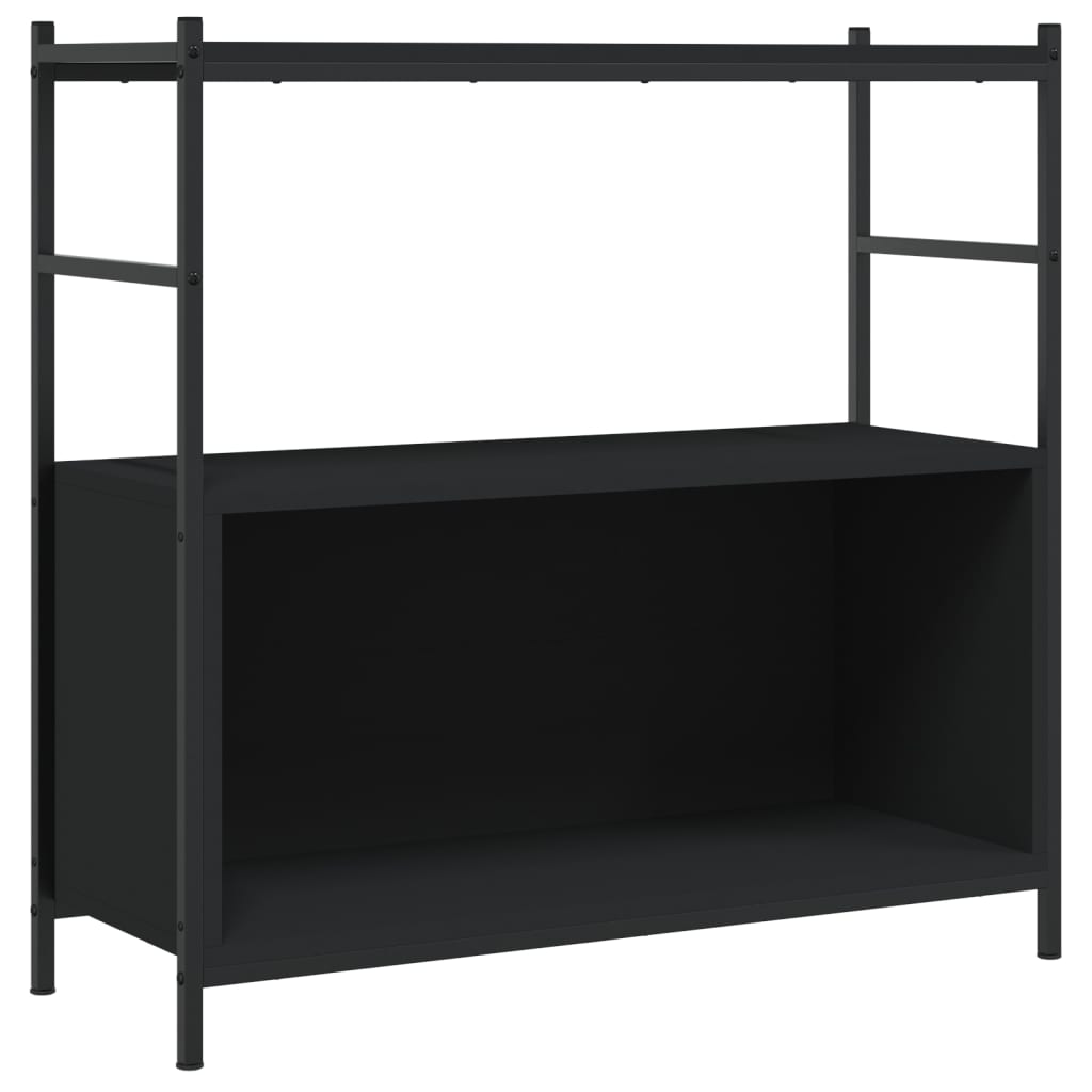 Regal za knjige crni 80x30x78,5 cm konstruirano drvo i željezo