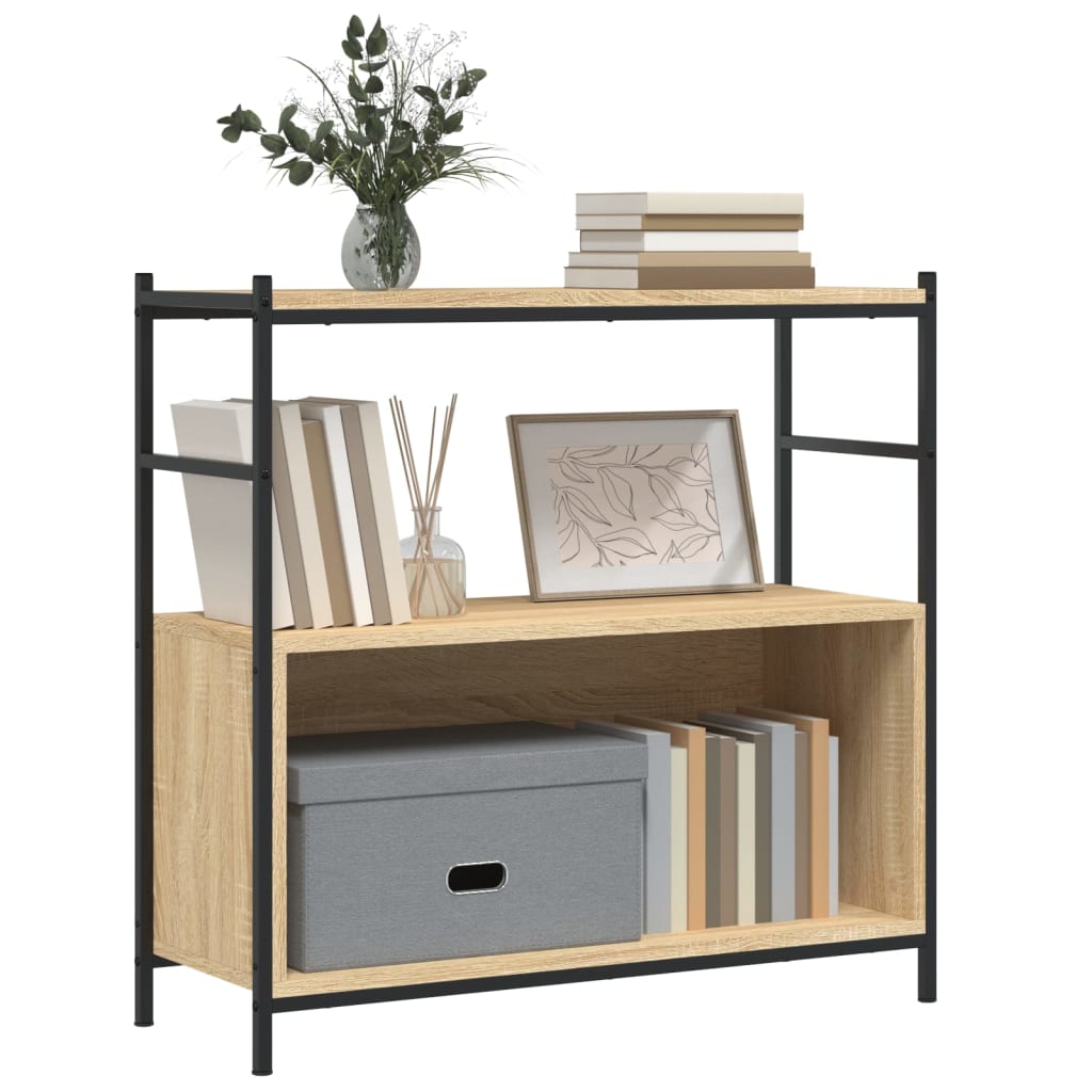 Regal za knjige boja hrasta 80 x 30 x 78,5 cm od drva i željeza