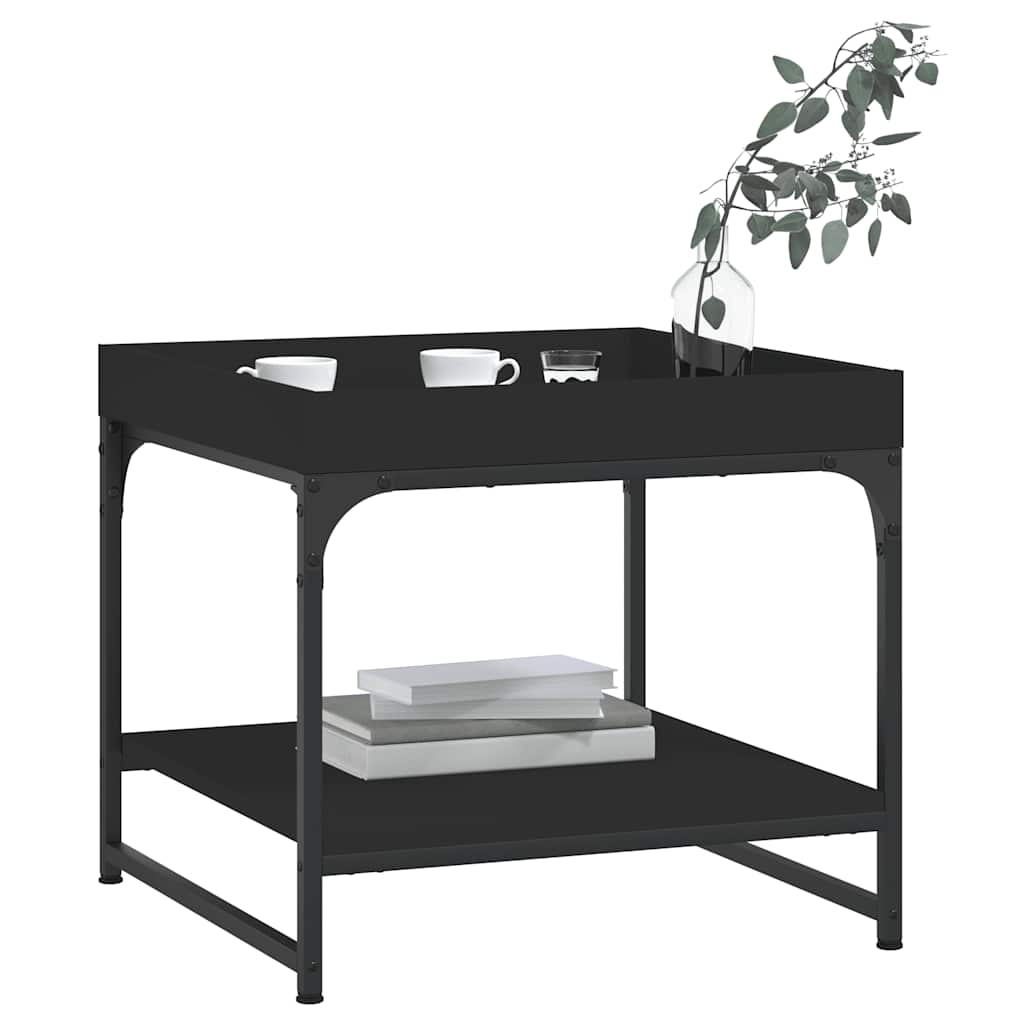 Stolić za kavu crni 49,5 x 49,5 x 45 cm od konstruiranog drva