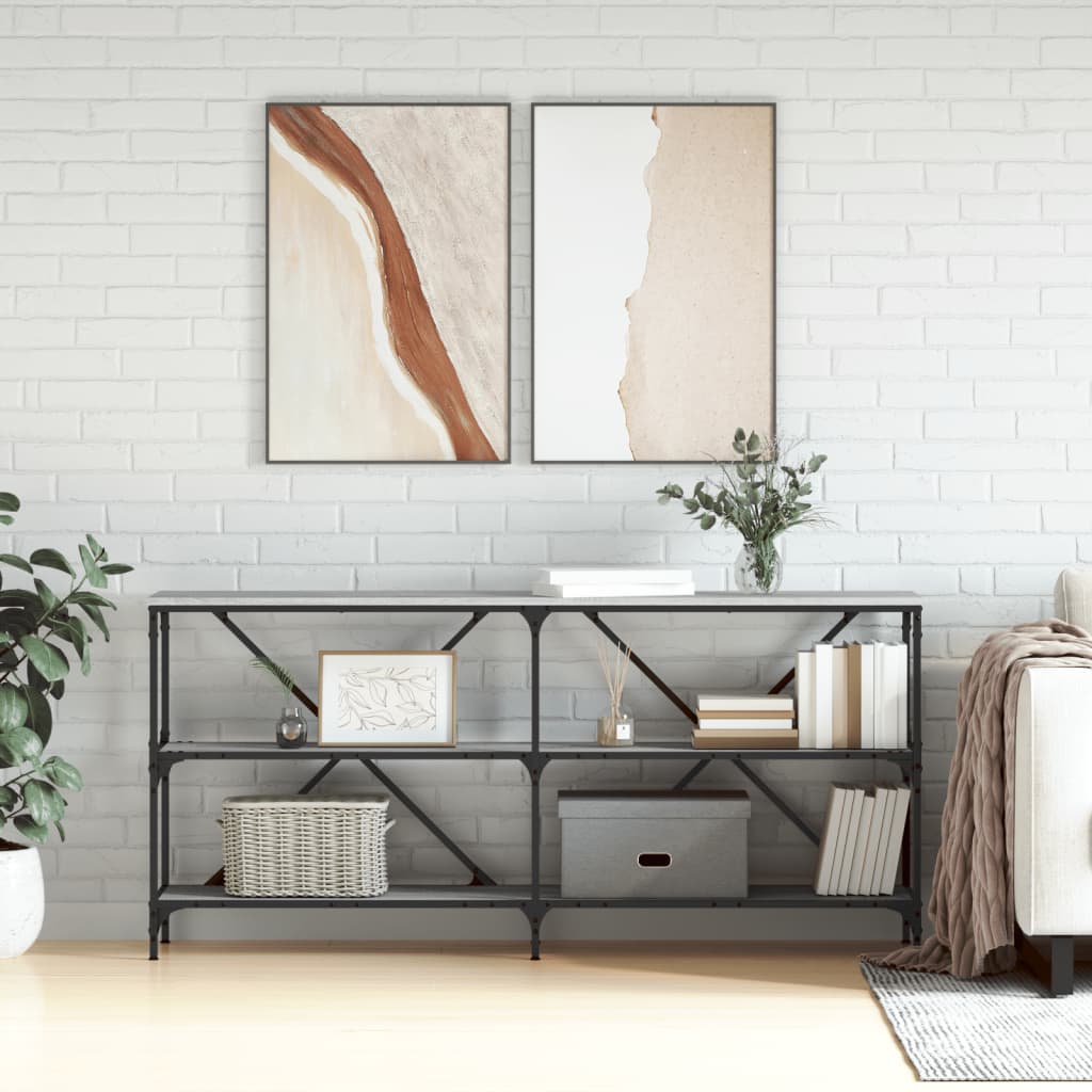 Konzolni stol boja hrasta sonome 160x30x75 cm od drva i željeza