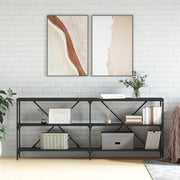 Konzolni stol crni 180x30x75 cm od konstruiranog drva i željeza