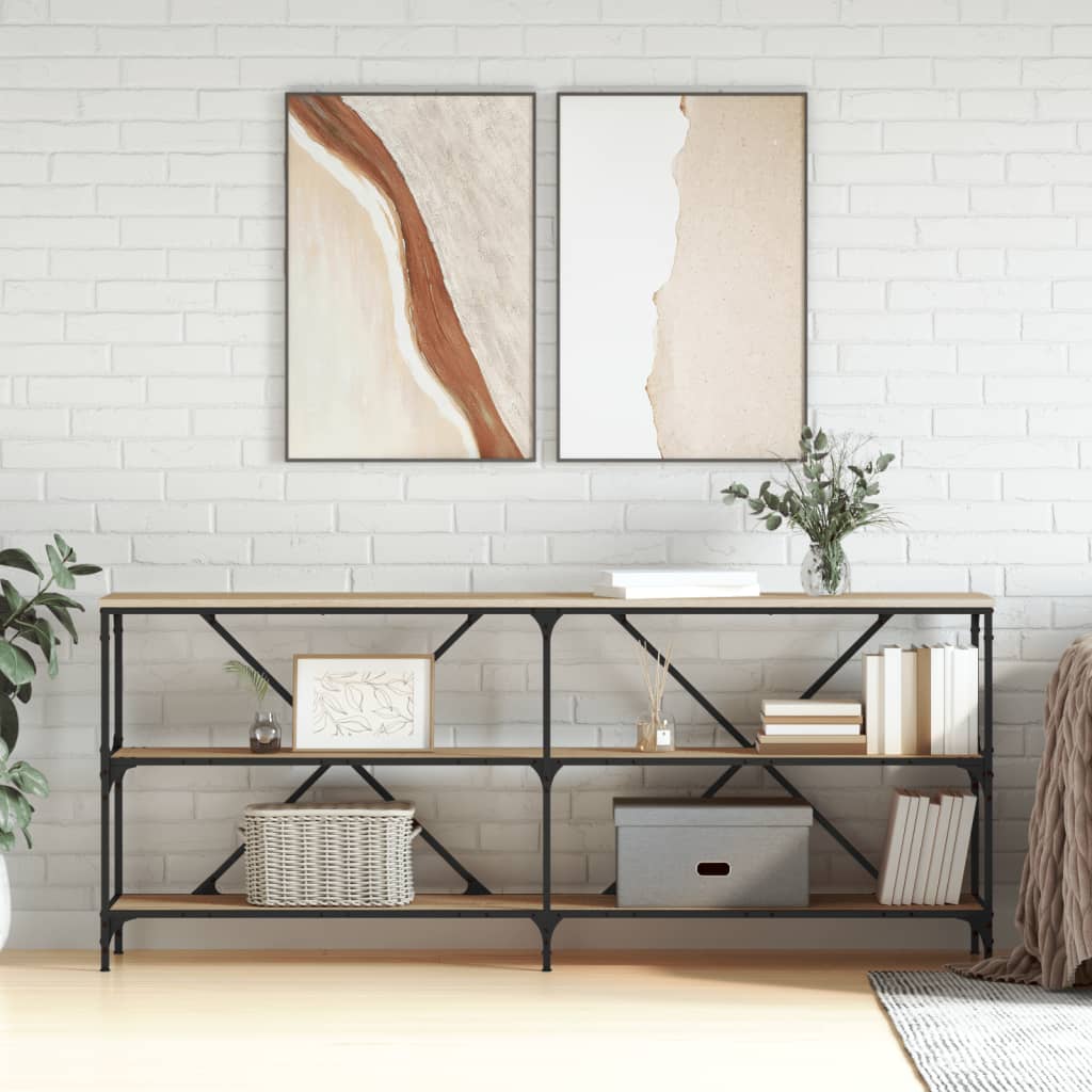 Konzolni stol boja hrasta sonome 180x30x75 cm od drva i željeza