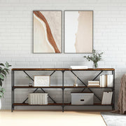 Stolić za kavu boja hrasta 180 x 30 x 75 cm od drva i željeza