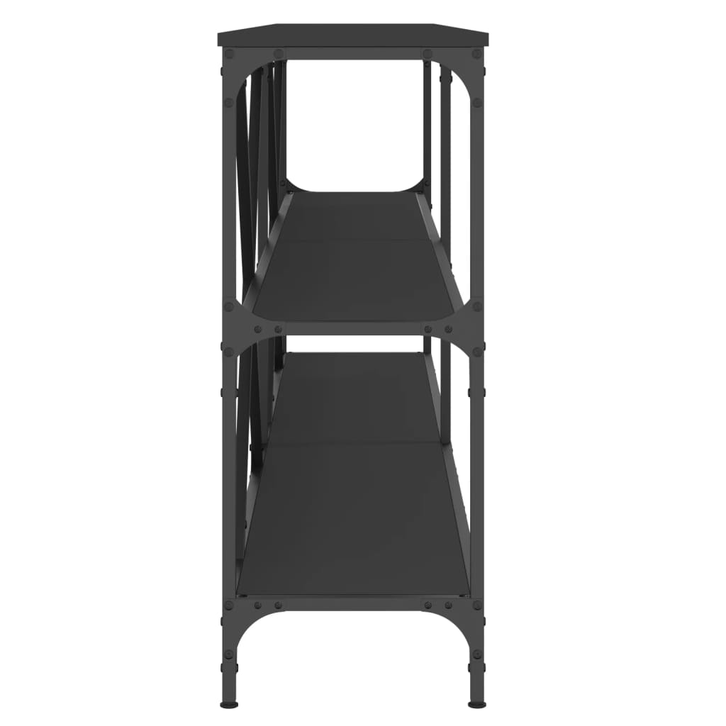 Konzolni stol crni 200x30x75 cm od konstruiranog drva i željeza