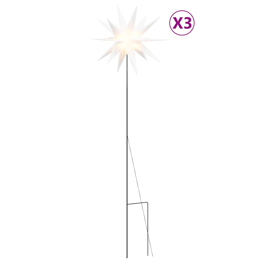 Božićna svjetla sa šiljcima 3 kom LED sklopiva bijele 57 cm